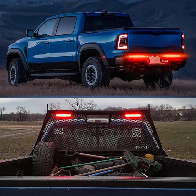 Nilight Trailer Light Bar 2PCS 10" 15 LED Red Park Stop Turn Tail Lights | IP67 Waterproof Marker ID Clearance Strip For Truck Golf Cart Pickups Boats
