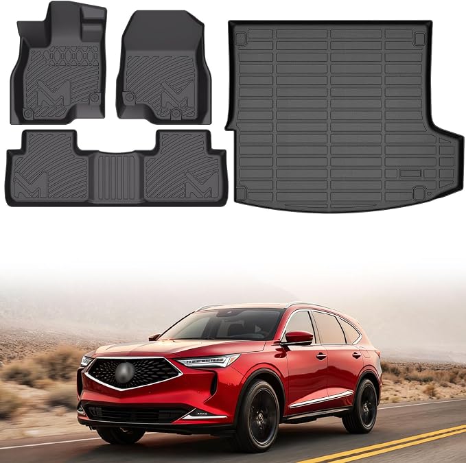 TPE Automotive Floor Mats & Cargo Liner Custom for 2019-2026 Acura RDX, All Weather Cover Protection Waterproof Black Floor Liner Front & Rear Row Full Set Car Mats for 2020 2021 2022 2023 2024, 4PCS