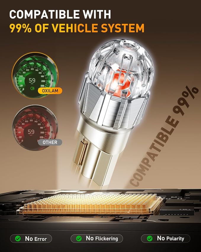 OXILAM 194 LED Bulb Red 700% Brighter T10 168 2825 W5W LED Bulbs Canbus Error Free for Dome Map Door Courtesy License Plate Trunk Cargo Interior Lights, Pack of 2