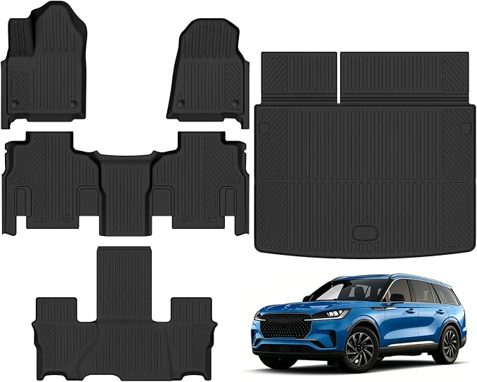 Custom Fit Floor Mats for 2026 Jeep Grand Wagoneer L 7 Seats/Bucket Seat Behind The 3rd Row(Not for S or 8 Seat), All Weather TPE Floor Liners & Trunk Mat, Odorless Full Set Interior Accessories