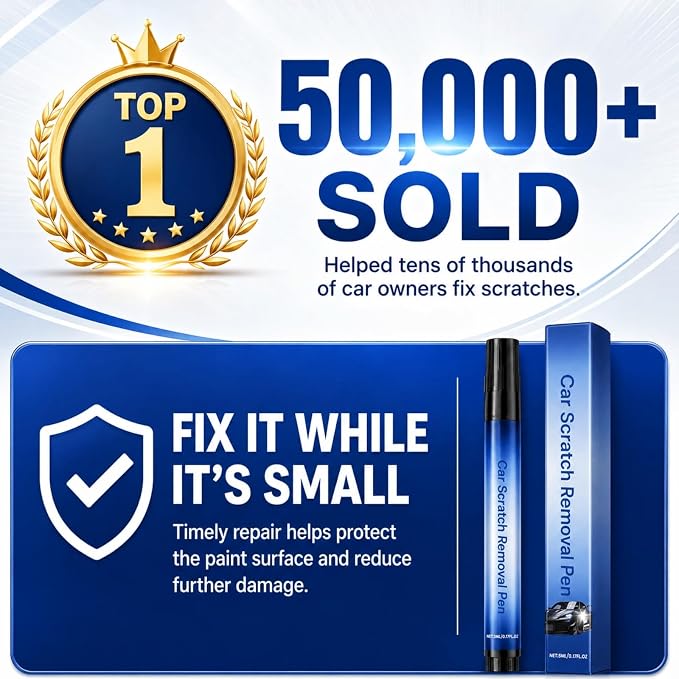 Magic Car Scratch Removal Pen, Professional Repair Solution For All Cars, Works On Any Color To Fix Scratches Swirl Marks And Scuffs, Easy DIY Paint Restoration Kit For A Seamless Finish (1 Pcs)