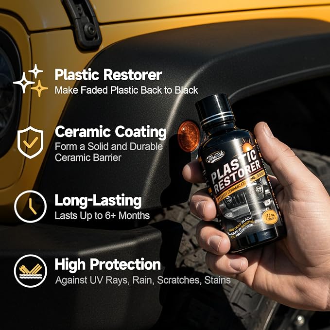 Restoration Kit for Headlight & Plastic – Complete Exterior Renewal Set with Headlight Restoration Kit + Plastic Restorer for Cars – Restores Foggy Headlights & Faded Trim – Auto Detailing for Cars SU