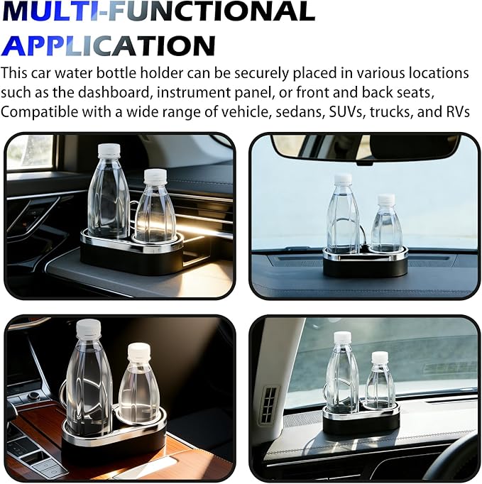 Double Cup Holders for Car,Adjustable Car Cup Holder Organizer for Dashboard/Center Console,Multifunctional Cars Drink Holder Center Console Organizer Fit for Cars,Trucks,SUVs