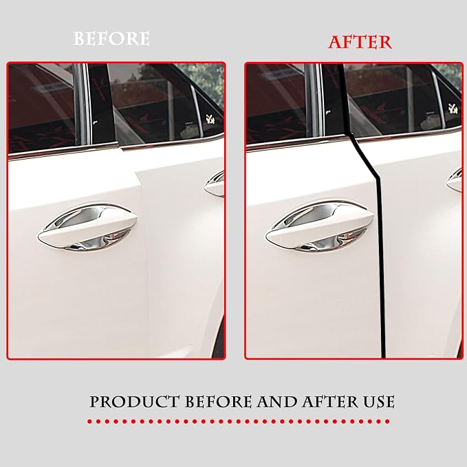 Car Door Edge Guards, 16Ft Rubber Seal Car Door Edge Trim, U Shape Door Edge Protector Guard, Aluminum Weather Proofing Automotive Door Edge Molding Protection for Most Car (Black)
