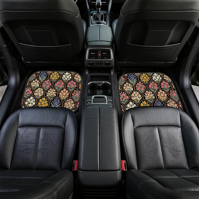 Butterfly Car Floor Mats Kawaii Purple Fantasy Glow Carpet Front Rear Carpets Mat Decorative Car Floor Carpets Non-Slip Auto Car Accessories Universal Fit Car Accessories for Truck