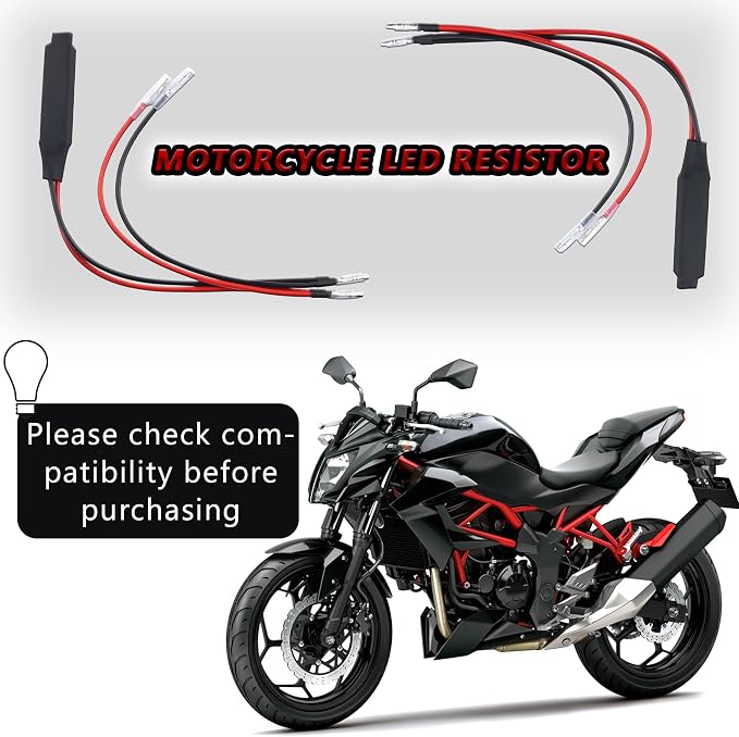 IHOTDER 4PCS Motorcycle Turn Signals LED Resistor,10W 12V Load Resistors LED Turn Signal,Universal Motorcycle Accessories Single Side Lead Decoder Resistor