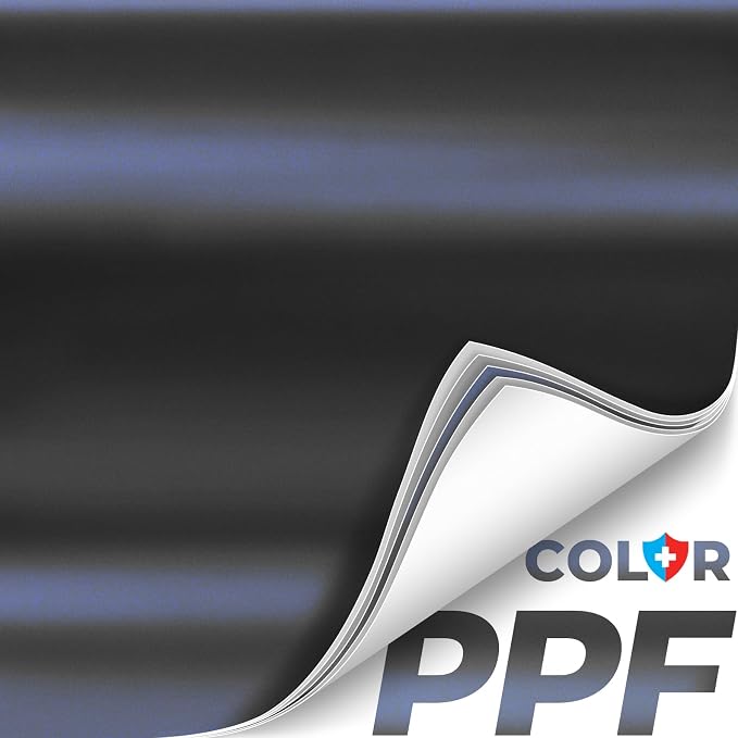 ColorFusion PPF by VViViD, Matte Stealth Cosmic Blue Dry Apply PPF Vinyl Car Wrap Roll 1ft x 5ft