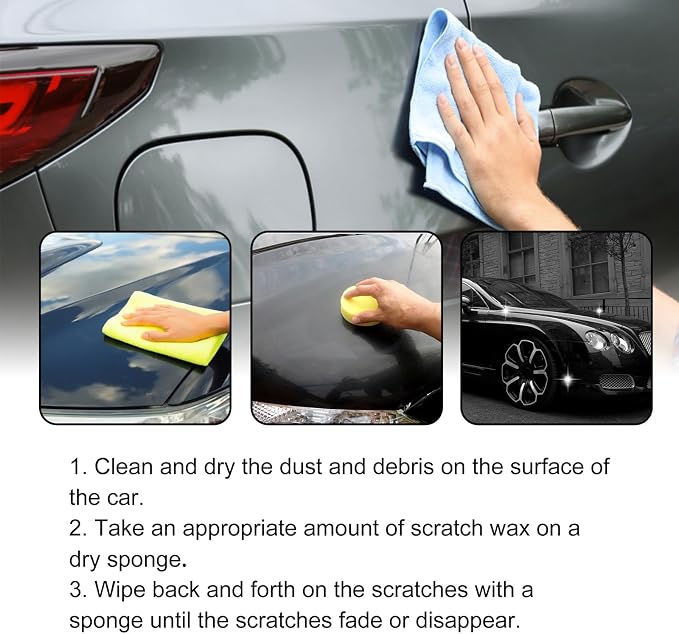 Scratch Remover for Vehicles - Car Paint Scratch Remover with Sponge & Wipe, Car Scratch Repair Kit, Auto Detailing Polish for Light to Deep Scratches-1PC