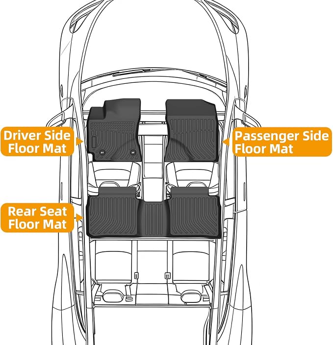 Floor Mats for Toyota Corolla Sedan 2014-2019 | Corolla Sedan Floor Mats,TPE Non-Slip Waterproof Summer Winter, Front & Rear Row