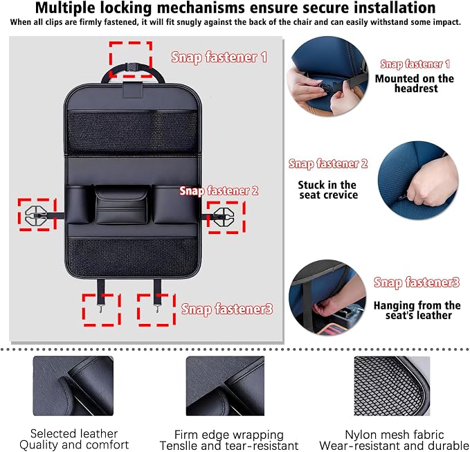 1 Pack - Car Organizer, Back Seat Car Organizer, Back Seat Organizer, Seat Organizer, Car Organizer and Storage Box.(Brown)