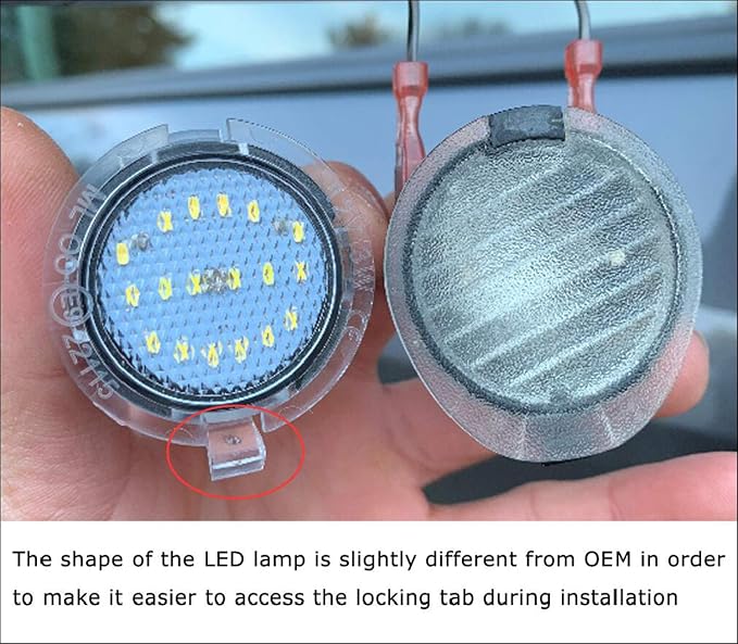 iJDMTOY Xenon White 18-SMD Full LED Under Side Mirror Puddle Lights Compatible With Toyota 2007-2021 Tundra Sequoia