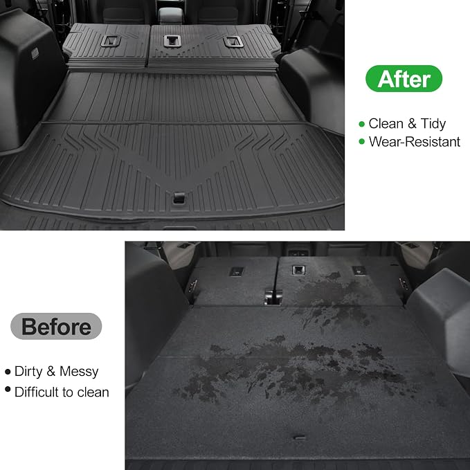 Cargo Liners & Backrest Mat for 2025 2026 Chevy Equinox Fuel (Only for Gas) & 2025 2026 GMC Terrain, All Weather TPE Trunk Mat Back Seat Cover for Chevrolet Equinox Accessories