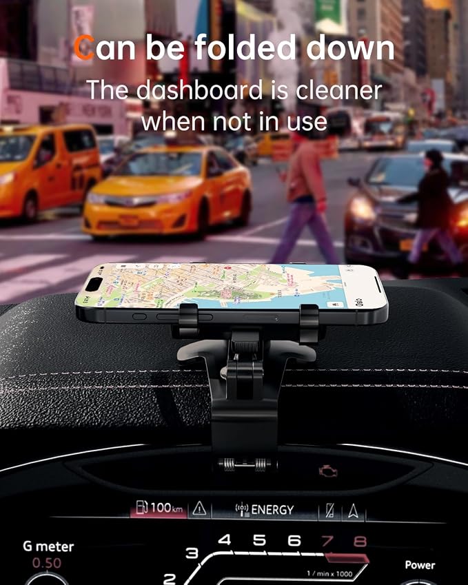 Car Phone Holder Mount Dashboard Upgrade 360 Degree Rotation Rear View Mirror and Sun Visor Multifunctional Clip Design Car Universal Phone Mount Compatible with 4-7 inch cellphones