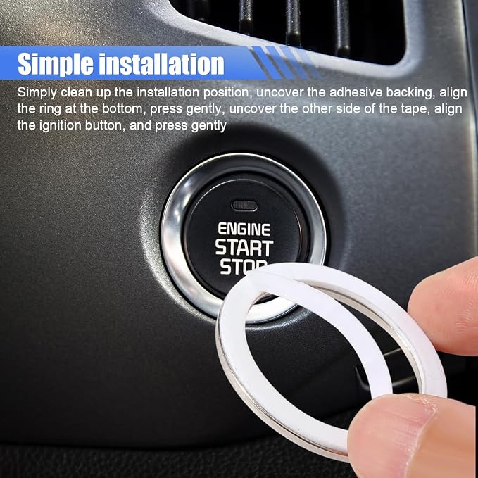 Bling Butterfly Car Engine Push Start Button Ring Sticker (Red) | Crystal Rhinestone Auto Key Ignition Knob Ring Emblem, Sparkling Auto Interior Decoration Accessories for Women
