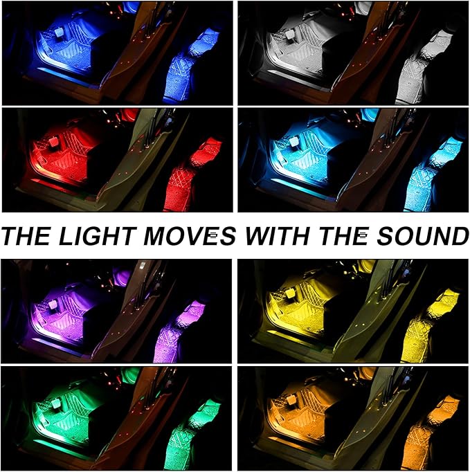 Interior Car LED Strip Lights with APP Control, RGB Ambient Lighting Kit with 118 inches Fiber Optic, 16 Million Colors Neon Strip USB Music Sync Atmosphere LED for Vehicles