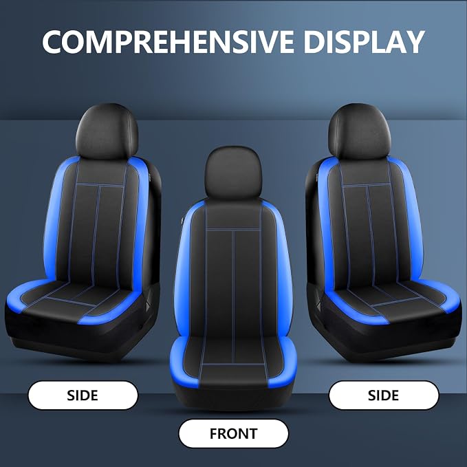 HChengkikz 2 Pack Front Neoprene Car Seat Covers | Waterproof Comfortable Seat Protectors, Airbag Compatible Universal Fit for Sedans, SUVs, Trucks, Vans