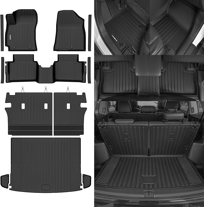 Naibeve Floor Mats for 2024-2026 Hyundai Kona SE/SEL/N Line/Limited | All Weather Custom Fit Floor Mats, Cargo Mat, Backrest Mats, (Not for Electric) Interior Protector accessories
