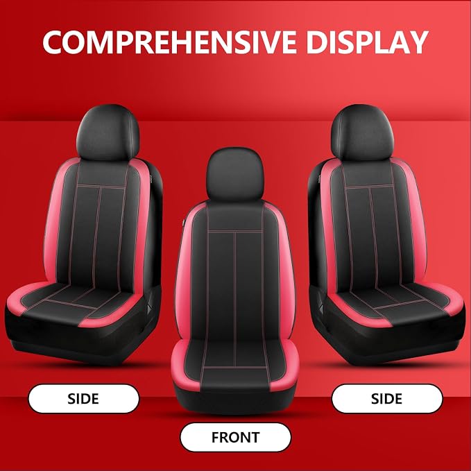 HChengkikz 2 Pack Front Neoprene Car Seat Covers | Waterproof Comfortable Seat Protectors, Airbag Compatible Universal Fit for Sedans, SUVs, Trucks, Vans