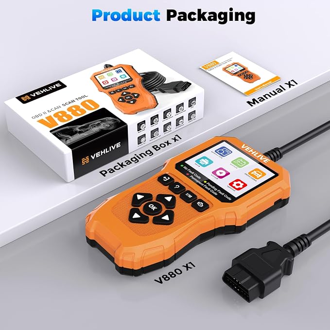 V880 OBD2 Scanner Diagnostic Tool for Car Code Reader/Reset Emissions Test