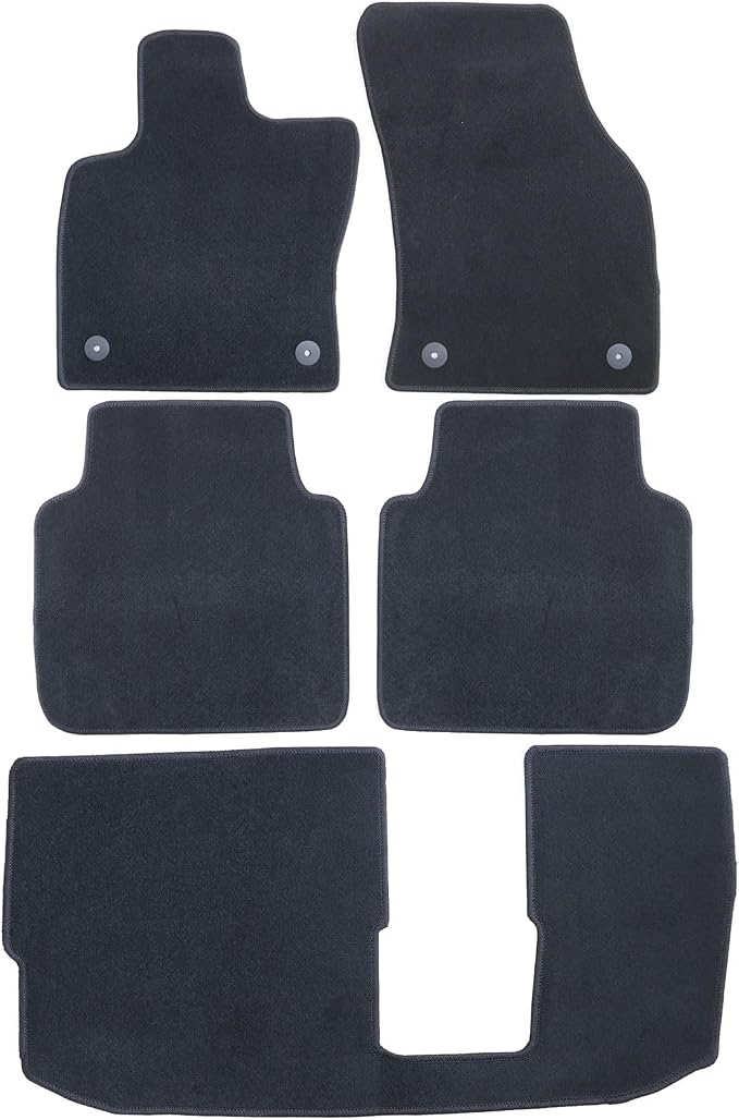 GXARTS Car Waterproof Floor Mats Carpet Full Set Compatible with Volkswagen Tiguan 2018 2019 2020 2021 2022 2023 | All-Weather Protect, Black Velour Automobile Floor Liner Accessories