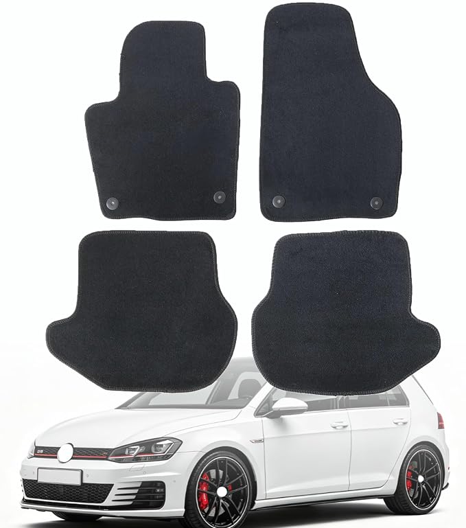 GXARTS Car Waterproof Floor Mats Carpet Full Set Compatible with Volkswagen Golf/Golf R 2015 2016 2017 2018 2019 | All-Weather Protect, Non-Slip Backing ,Custom Fit Automobile Floor Liner