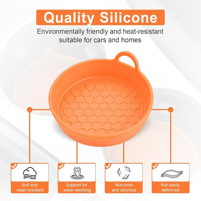 SINGARO Car Cup Holder Coaster, 4PCS Silicone Cup Holder Insert, Universal Non-Slip Cup Holders, Car Interior Accessories for Women and Man, Orange