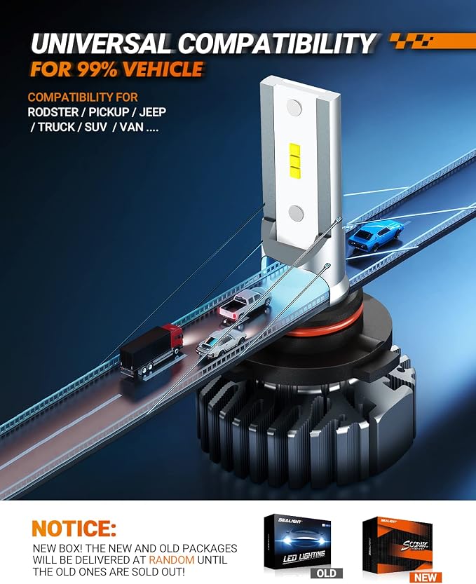 SEALIGHT 9005 for ππ§π©π & Powersports, 8ΓBrighteness S1 Series Wireless ππππ π
π¨π Lamps 1:1 Real Size 10 Years Lifespan- Pack of 2