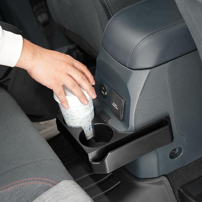 Mabett Removable Rear Dual Cup Holder for Ford Maverick 2022-2026 Accessories, FIT Insert Expander Rear Seat Cup Holder Organizer