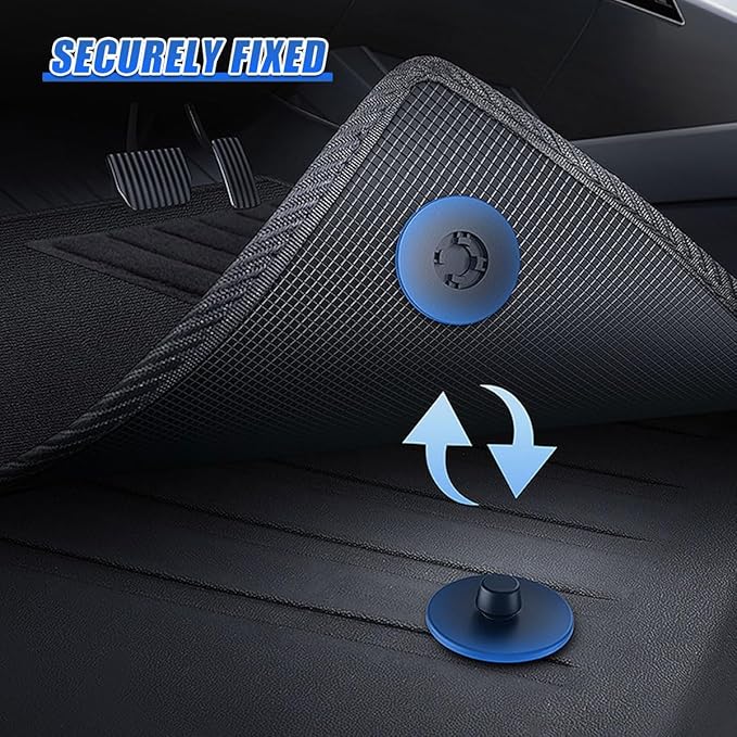 Car Floor Mat Clips Retainers, Non-Slip Carpet Fixing Clip (4PCS) | Plastic Double-Layer Floor Pad Buckle, Universal Auto Interior Fastening Accessories for Keeping Car Mats from Sliding