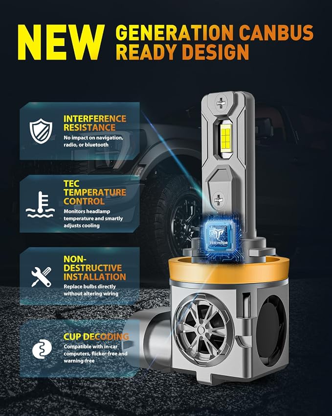Termitor Latest H11/H9 LED Bulbs, 150K LM Brightness High/Low Beam