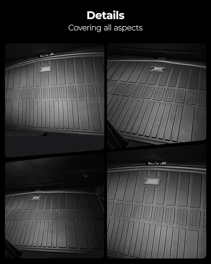 3W Cargo Liner Compatible for Jeep Grand Cherokee L 2021-2025 2026 All Weather Custom Fit TPE Cargo Tray Heavy Duty Trunk Mats, Black