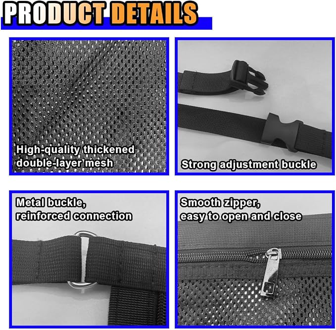 Car Ceiling Cargo Net for SUV - 29.3'' x 22.4'' Double-Layer Roof Cargo Net Organizer Car Ceiling Storage Net - Mesh Car Roof Storage Organizer for Long Road Trip Car Camping Essentials (Double-Layer)