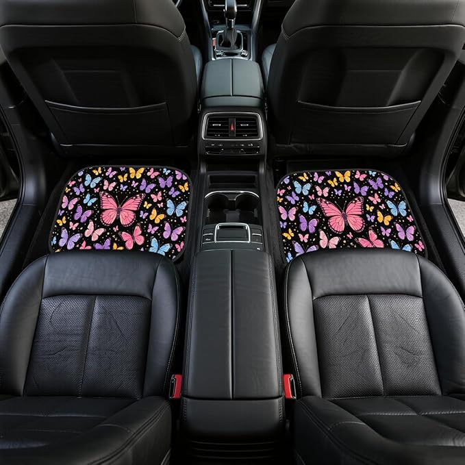 Aurora Car Floor Mats Colorful Northern Light Pine Forest Sky Carpet Front Rear Carpets Mat Decorative Car Floor Carpets Non-Slip Auto Car Accessories Universal Fit Car Accessories for Truck