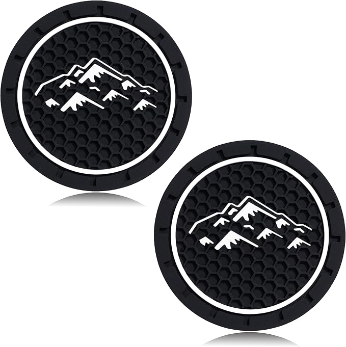 2Pcs 2.75 Inch Mountain Cup Holder Insert Coaster Diameter Oval Tough Vehicle Travel Auto Mountain Car Accessories