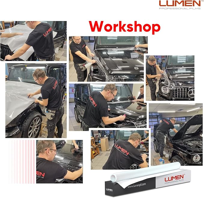 Lumen Clear Vinyl Wrap Paint Protection Film (PPF) For Cars | 60" x 50' | Top Coated Clear Vinyl Hybrid Protective Film For Cars | Scratch & Stain Resistant, Self-Healing, UV Protection, Universal Fit
