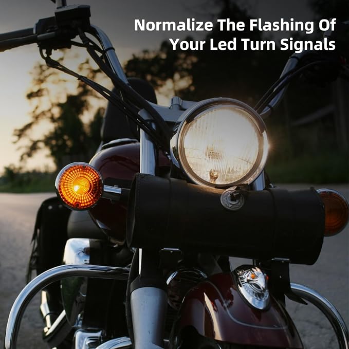 Briidea Load Equalizer and Stabilizer Controller/Resistor Compatible with Harley Davidson Motorcycle, Led Turn Signals, Plug and Play, Solving Led Turn Signal No Flashing, Fast Flashing