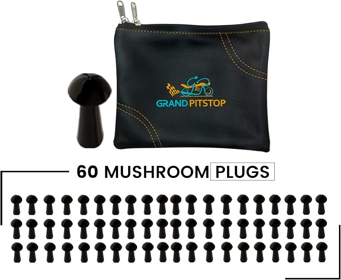 GRAND PITSTOP Replacement Mushroom Plugs for tubeless Tire Puncture Repair kit - for Cars, Motorcycles- Spare Plugs (60 Plugs)