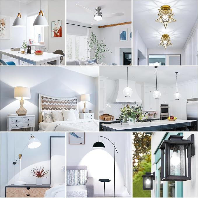 Maylaywood A19 LED Light Bulbs, 60 Watt Equivalent, 5000K Daylight White, 850LM, Non-Dimmable, E26 Base, 9W Bright White LED Bulb, 20-Pack
