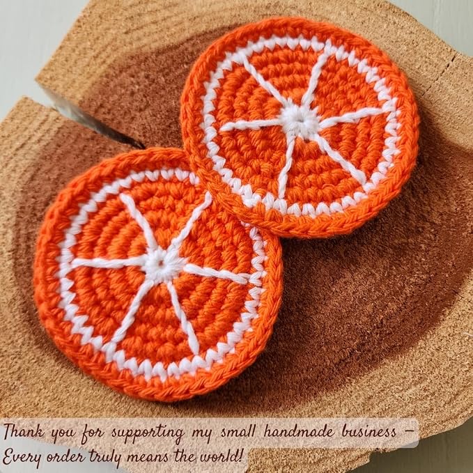 Cotton Crotchet Fruit Car Coaster Set (Zesty Pop)