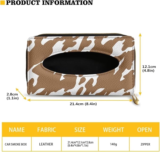 Brown Cow Car Tissue Box for Sun Visor Back Seat PU Leather Backseat Tissue Holder Car Visor Accessories Car Essentials