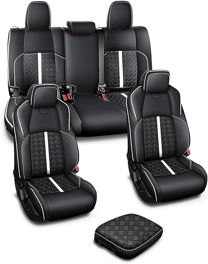 Leather Seat Covers Custom Fit for Tacoma Gen 4th (2024-2026) Double Cab | Custom Fit for SR, SR5, TRD PreRunner, TRD Sport, TRD Off-Road, Limited, Trailhunter - Fully Covered - Fit Like a Glove