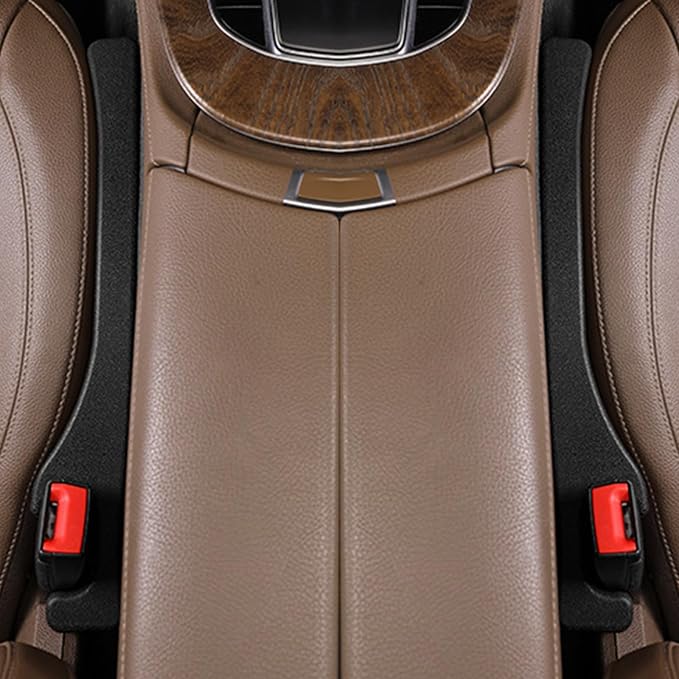 2 Pack Car Seat Gap Filler Car Seat Gap Interior Universal Fit PU Leather Car Seat Gap Plug for Filling Gaps Between Seats and Consoles Stop Things from Dropping