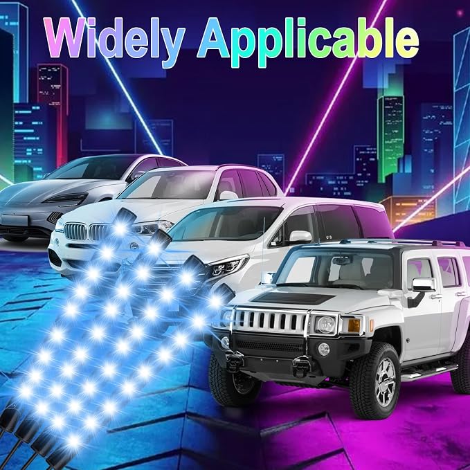 BFXM Car Interior Lights, Car Accessories Interior, 5V LED Strip Lights with USB Adapter, Ambient Lighting, App & Remote Control Music Sync Color Change Lights for Truck Car Decor