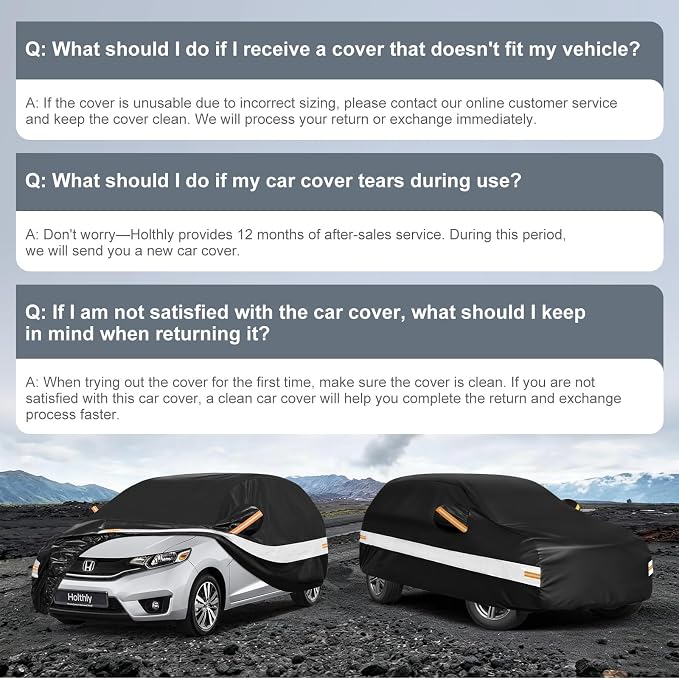 10 Layers Hatchback Car Cover Custom Fit for Honda Fit (2001-2026), Waterproof All Weather for Automobiles, Outdoor Full Cover Sun Dust Rain Protection with Cotton. Black