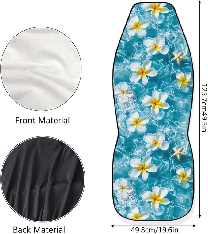 Tropical Florals Car Front Seat Covers 2 Pcs Anti-Slip Car Seat Cover Protector Front Seats Hawaiian Protection Interior Accessories Suitable for Most Cars SUV and Sedan