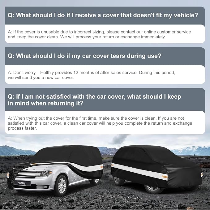 10 Layers Mini Van Car Cover Custom Fit for Ford Flex (2008-2019), Waterproof All Weather for Automobiles, Outdoor Full Cover Sun Dust Rain Protection with Cotton. Black