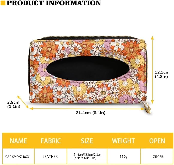Colourful Daisies Car Visor Napkin Box Automotive Tissue Holder Daisies Car Interior Accessories Multi Functional Tissue Case Holder
