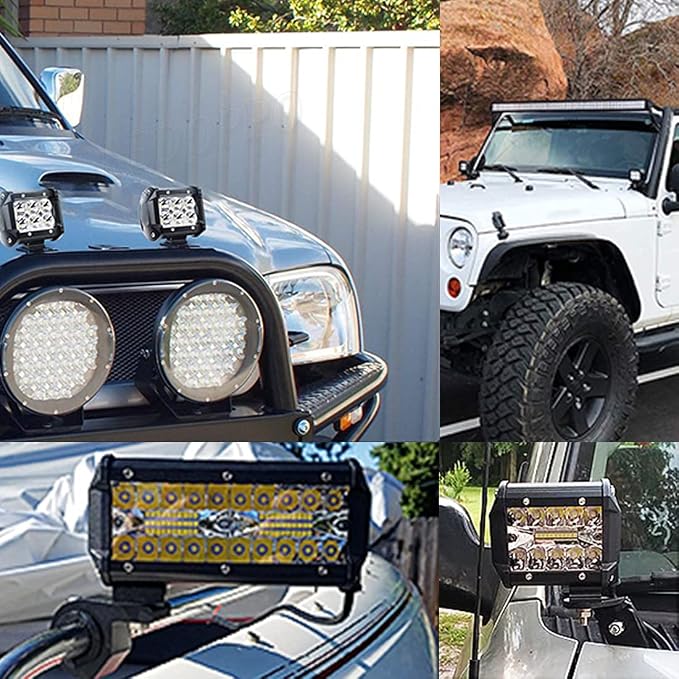 Base Mounting Bracket LED Light Bar Universal Slide Mounting Brackets 2PCS Adjustable Side Bracket Kit for Most Straight Lights Bar Work Lights Pod Lights from 4 inch up to 52 inch(Pack of 2)
