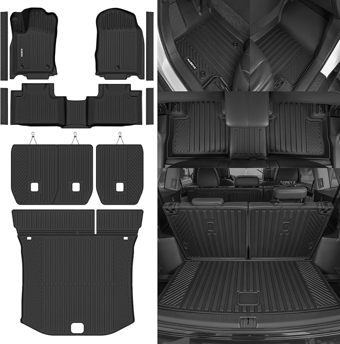 Naibeve Floor Mats for 2011-2012 Jeep Grand Cherokee | All Weather Custom Fit Floor Mats, Cargo Mat, Backrest Mats, Door Sill Guards Interior Protector accessories