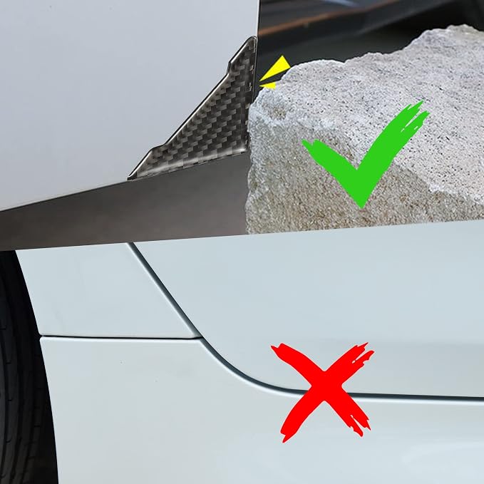 TOMALL 4 Pcs Car Door Edge Guards Door Anti-Collision Strip Anti-Rub Trim Carbon Fiber Texture Accessories Door Corner Bumper Protector Anti-Scratch Universal for All Cars SUV (V-Carbon Fiber Black)